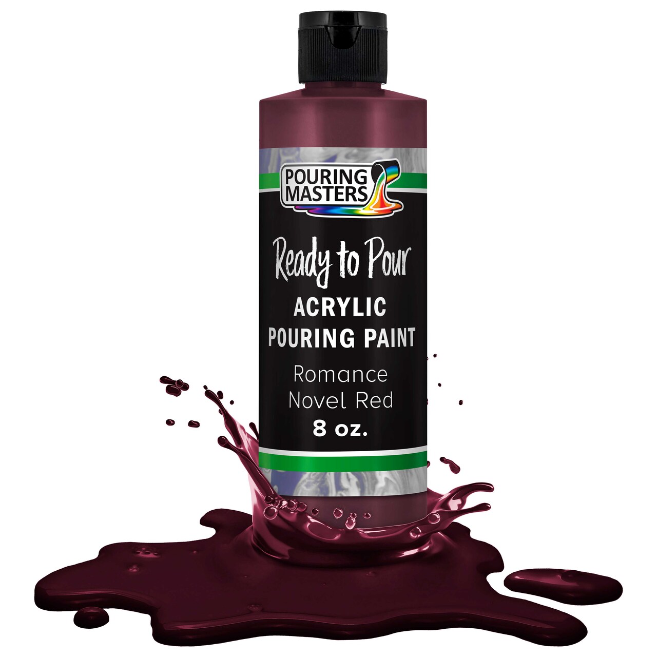 Pouring Masters Romance Novel Red Ready to Pour Acrylic Pouring Paint - Premium 8-Ounce Pre-Mixed Fluid Acrylic Paint - Fluid Art Supplies for Canvas, Wood, Paper, Tile & Rocks